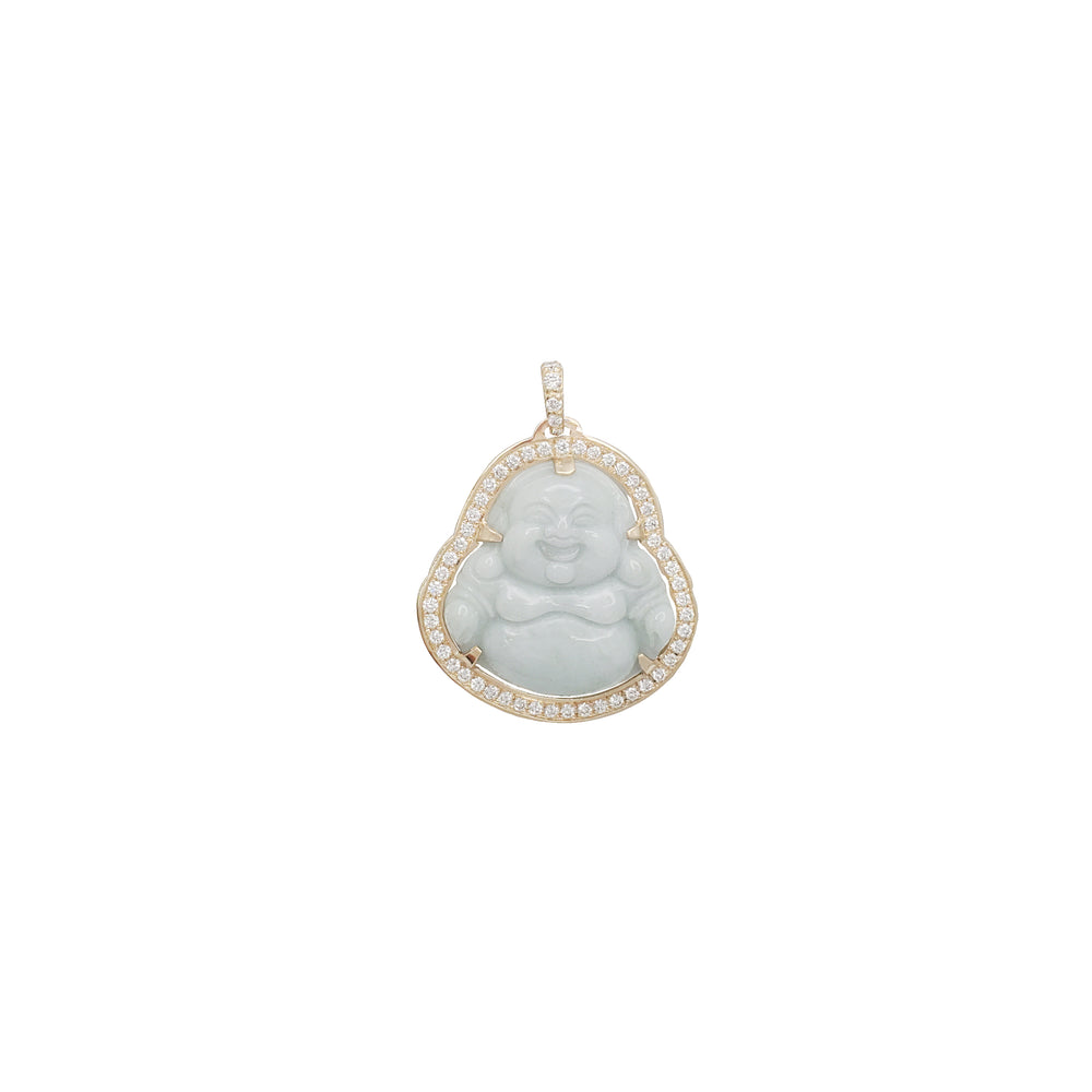 Jade Buddha Diamond Pendant (14K)