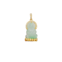 Jade Guan Yin “观音” Diamond Pendant (14K)