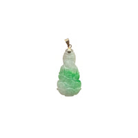 Green & White Guanyin Pendant (14K)