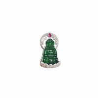 Cubic Zirconia Jade Guanyin Pendant (Silver)