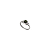 Cubic Zirconia Jade Ring (Silver)