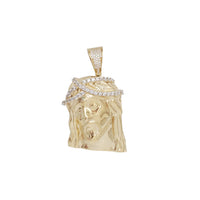 Zirconia Jesus Face Pendant (14K)
