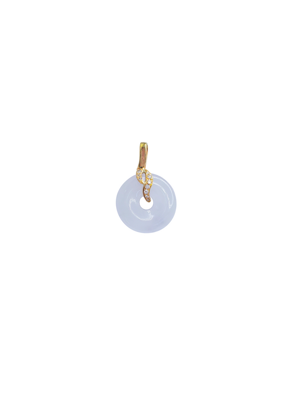 Diamond Jade Pi Disc Pendant (14K)