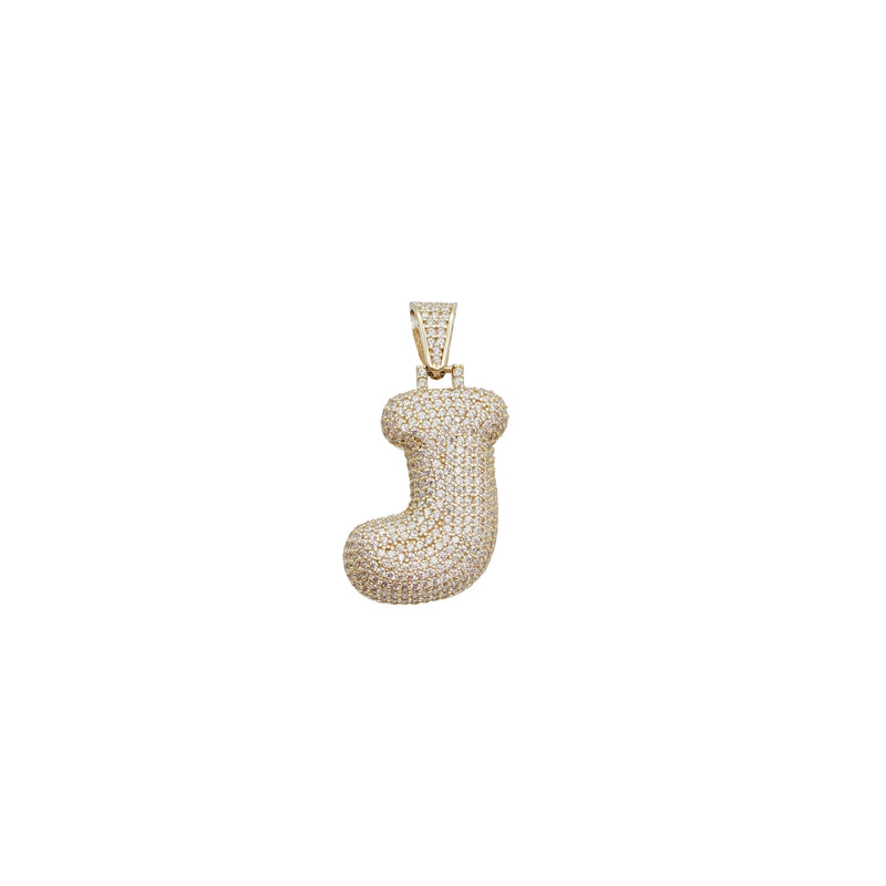 Icy Puffy Initial Letters Pendant (14K)