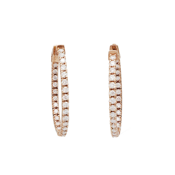 Lab Diamond Hoop Earrings (14K)