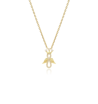 I-Zirconia Crown Winged Infinity Necklace (14K)