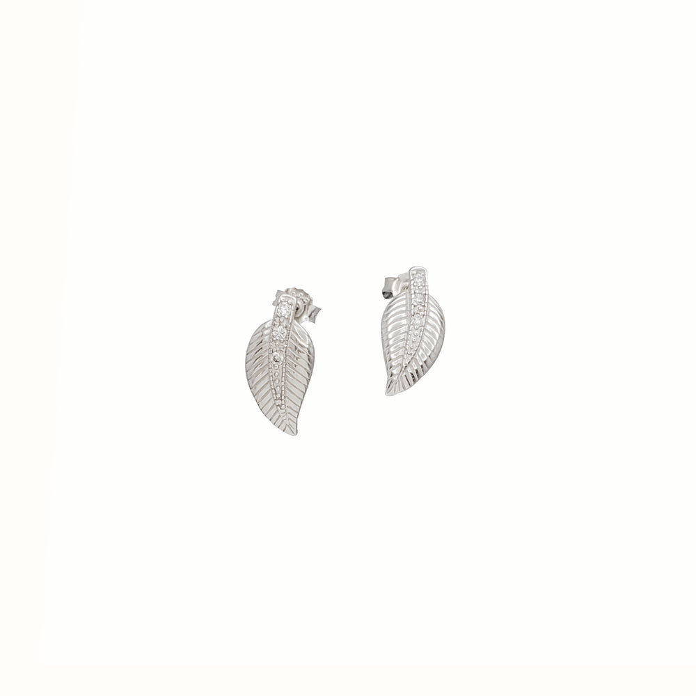 Leaf Stud Earrings (silver)
