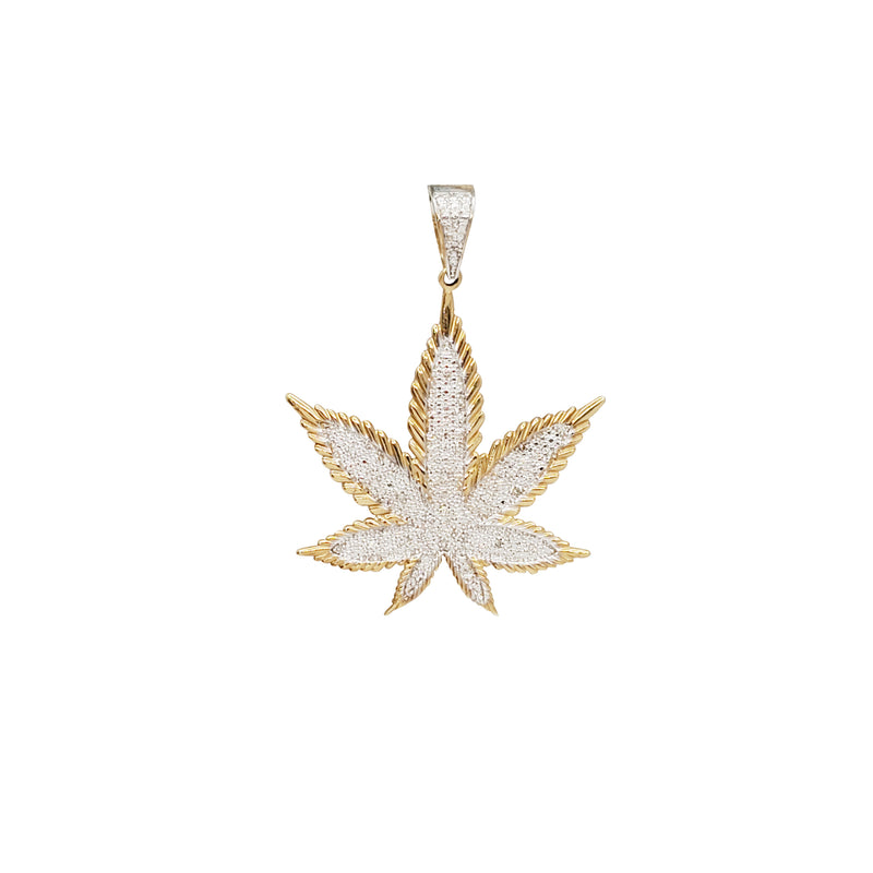 Diamond Marijuana Leaf Pendant (10K)
