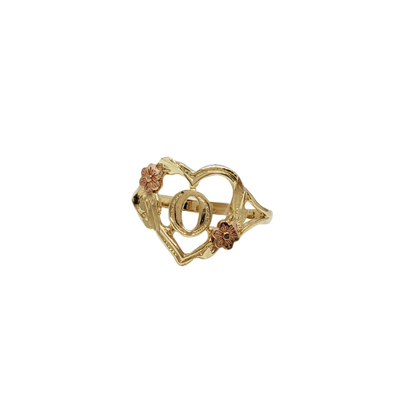 Heart & Flower Accent Initial/Letter Ring (14K)