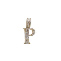 Zirconia Baguettes Initial Letter Pendant (14K)