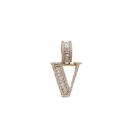 Zirconia Baguettes Initial Letter Pendant (14K)