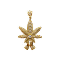 Praying Marihuana Leaf Pendant (14K)