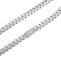 [Lightweight] White Gold Hollow Monaco Chain  (14K)