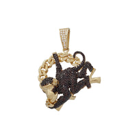 Zirconia Monkey Pendant (14K)