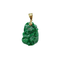 Monkey Shape Jade Pendant (14K)