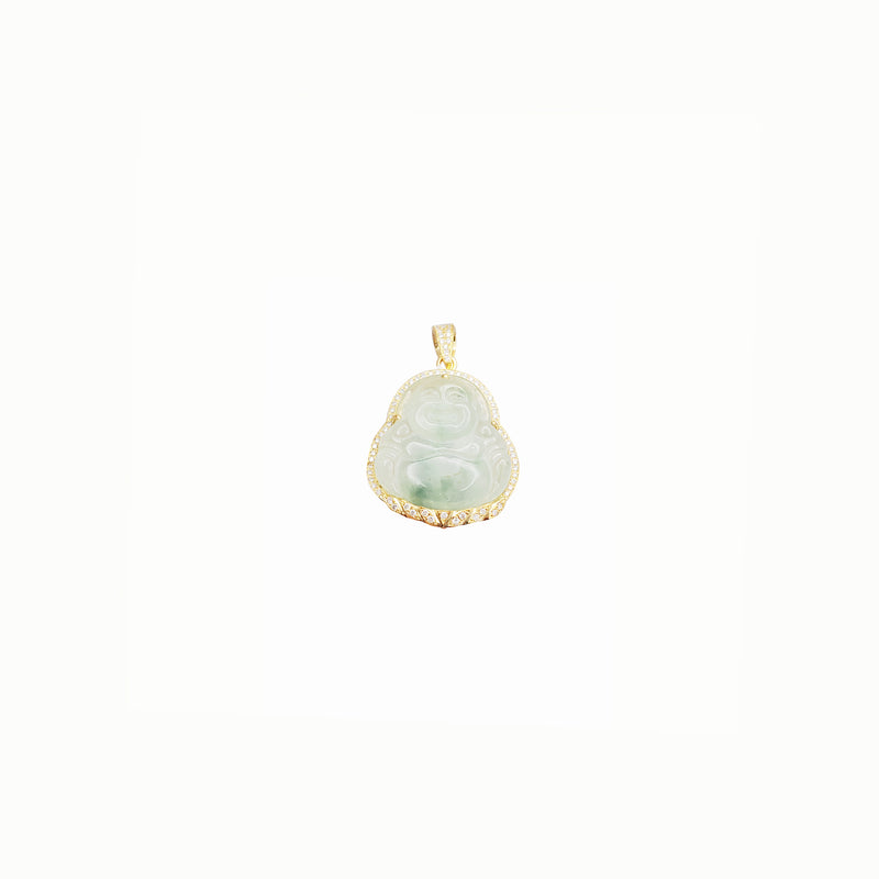 Jade Buddha Diamond Pendant (14K)