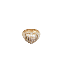 CZ Puffy Heart Ring (14K)
