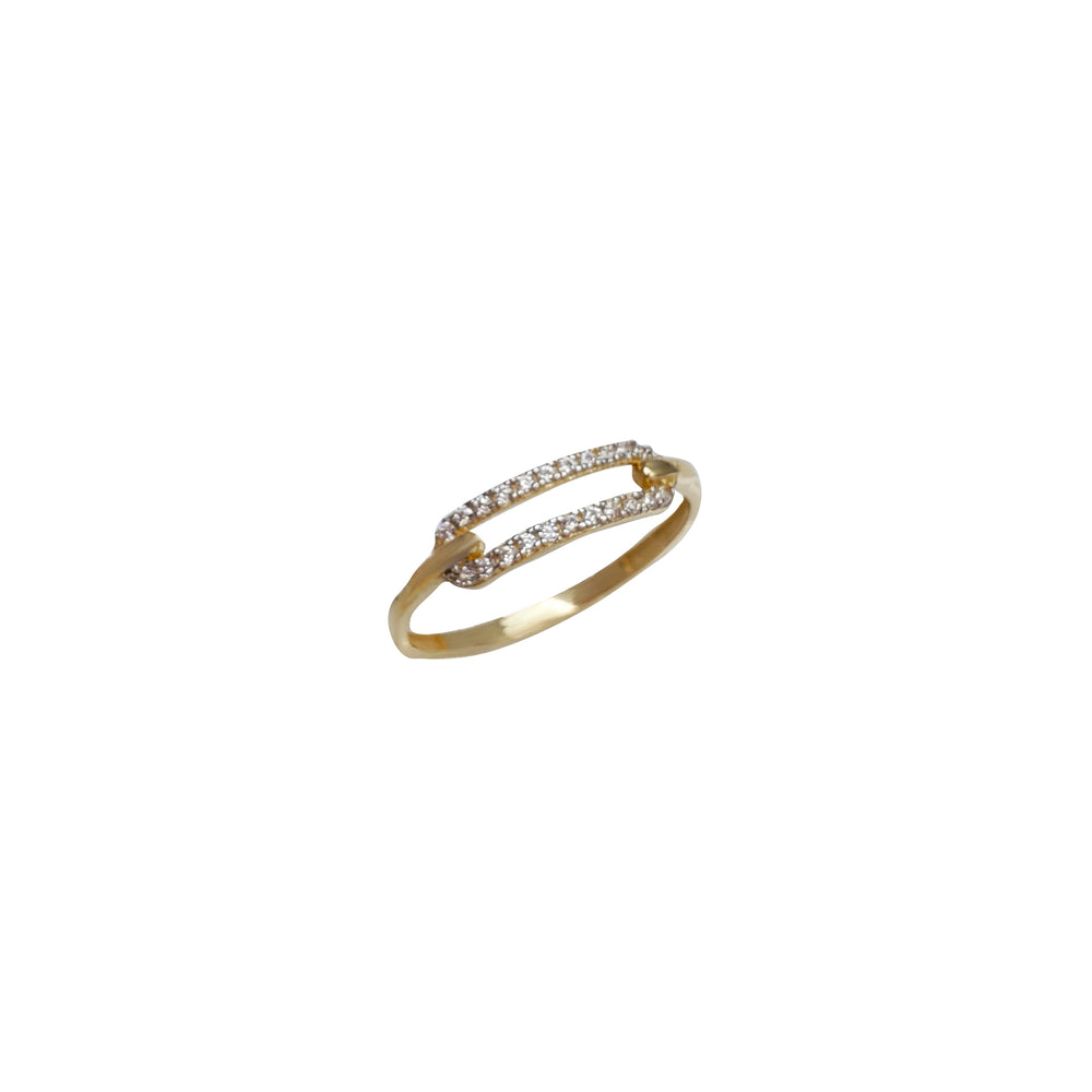 Outlined Bar Ring (14K)