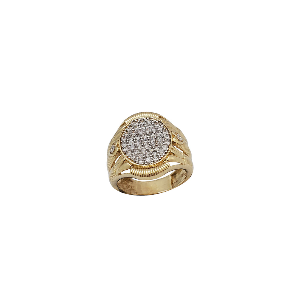 Zirconia Oval Man Ring (14K)