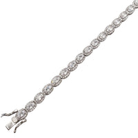 Oval Shape Cubic Zirconia Bracelet (Silver)