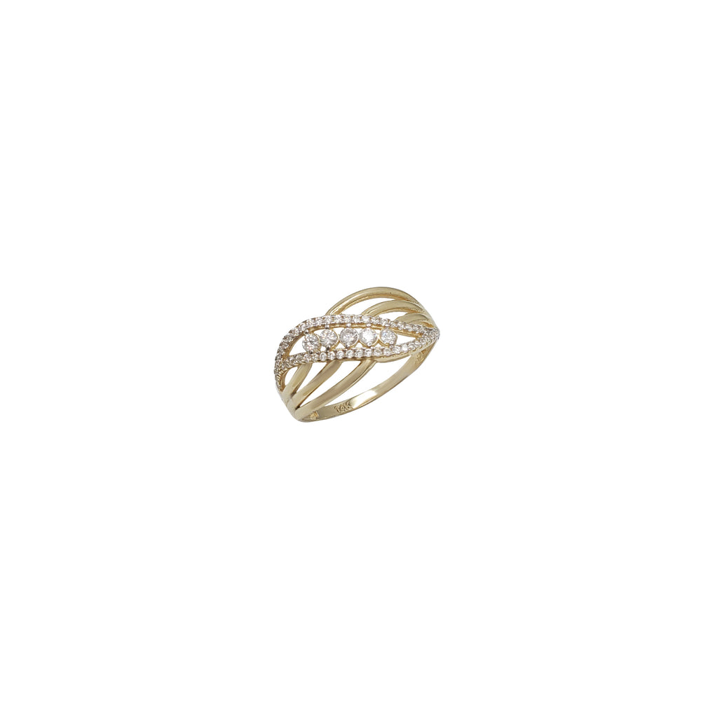 Pave Bypass Ring (14K)