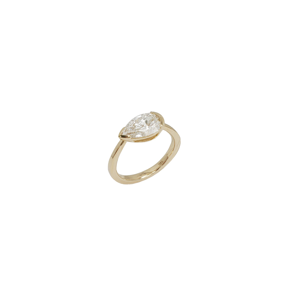 Pear Cut Solitaire 1.87ctw Lab Grown Diamond Engagement Ring (14K)