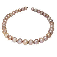 Fialový perlový náhrdelník (stříbrný)