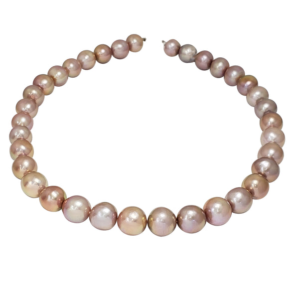 Purple Pearl Necklace (Silver）