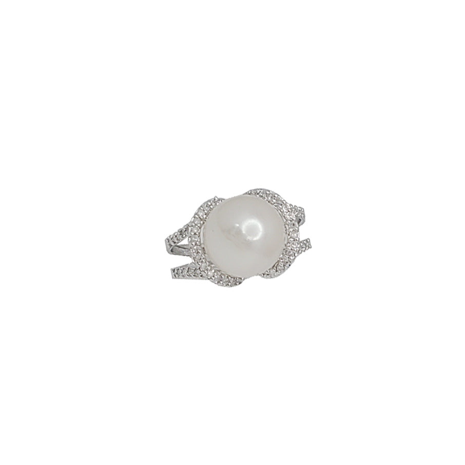 Accented Diamond Pearl Ring (14K)