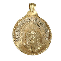 Jesus Head Round Medallion Pendant (14K)