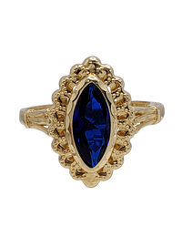 Marquise Shaped Cubic Zirconia Ring (14K)