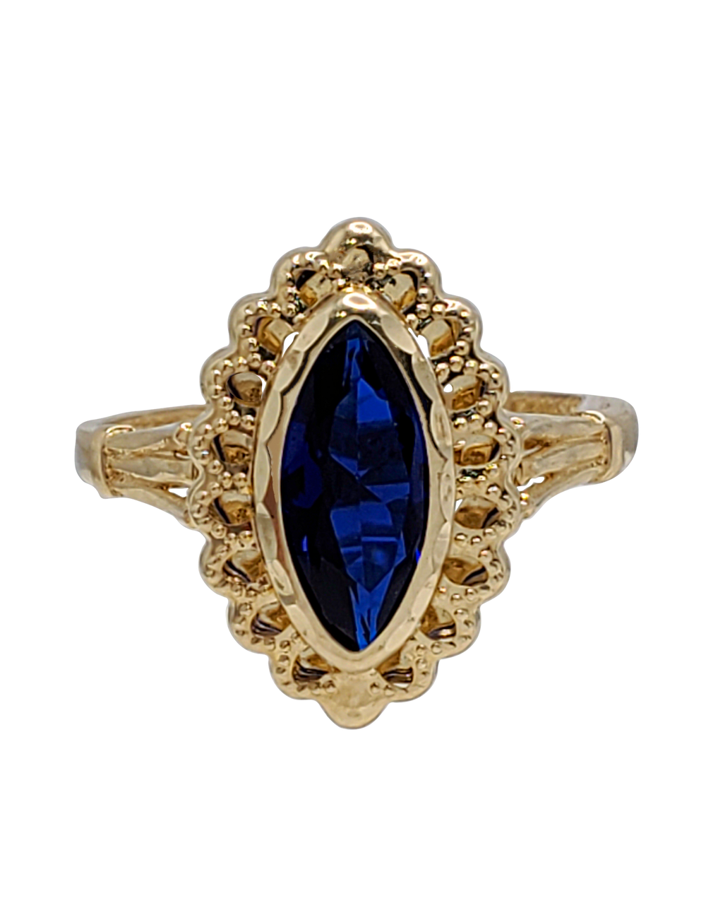 Marquise Shaped Cubic Zirconia Ring (14K)