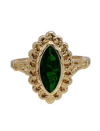 Marquise Shaped Cubic Zirconia Ring (14K)