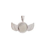 Zirconia Winged Heart Medallion Picture Pendant (Silver)