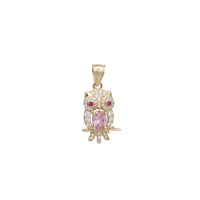 Yellow Gold Zirconia Owl Pendant (14K)