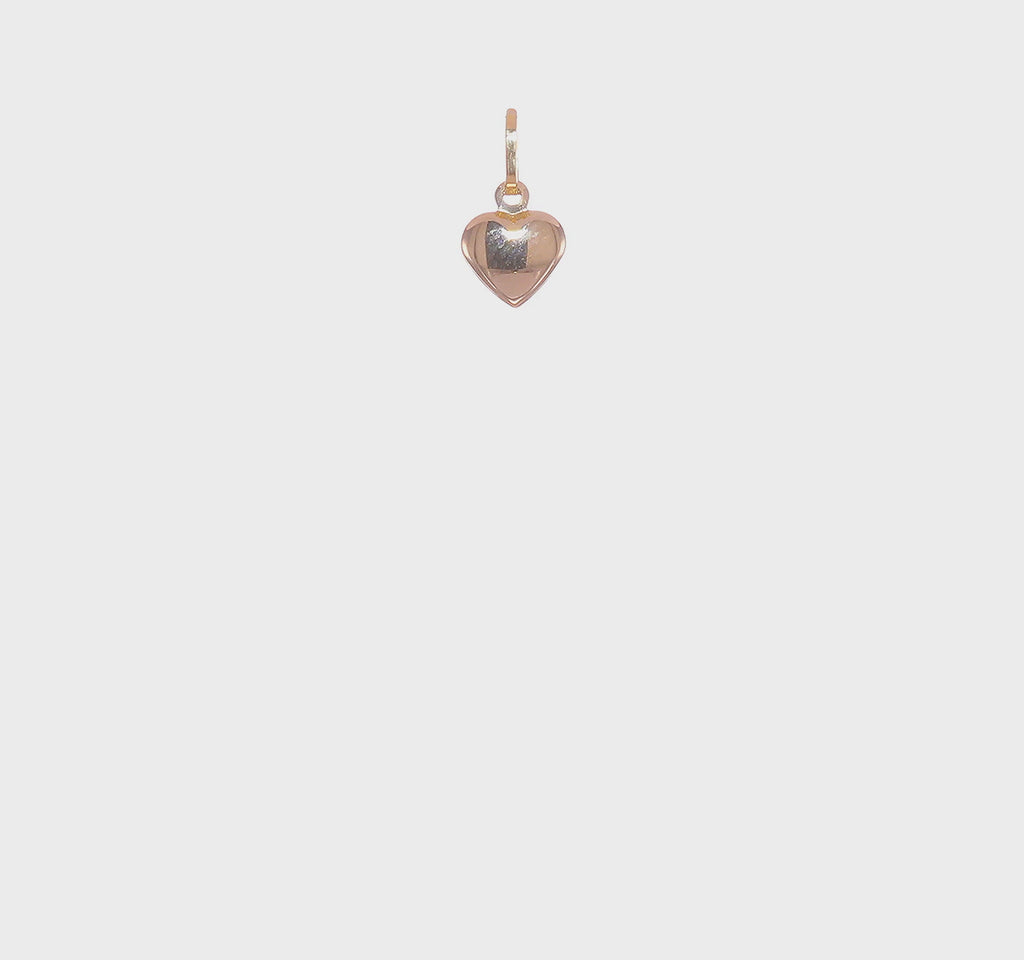 3D Puffed Golden Heart Pendant (14K) 360 - Popular Jewelry - New York