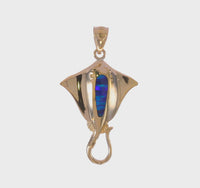 Blue Opal Stingray Pendant (14K)