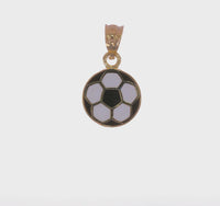 Classic Soccer Ball Enamel Pendant (14K)