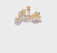 3D Two-Tone Motorcycle Pendant (14K)