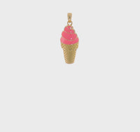 Strawberry Soft-Serve Ice Cream Pendant (14K)