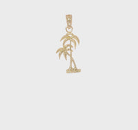 Double Tall Palm Tree Charm (14K)