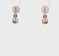 Zirconia Violin Stud Earrings (14K)