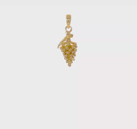 3D Golden Grape Cluster Pendant