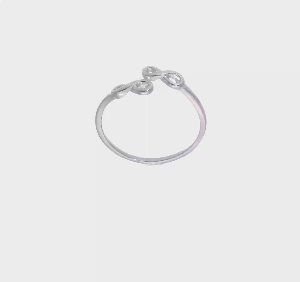 Ring ea Habeli ea Infinity Bypass (Silver) 360 - Popular Jewelry - New york