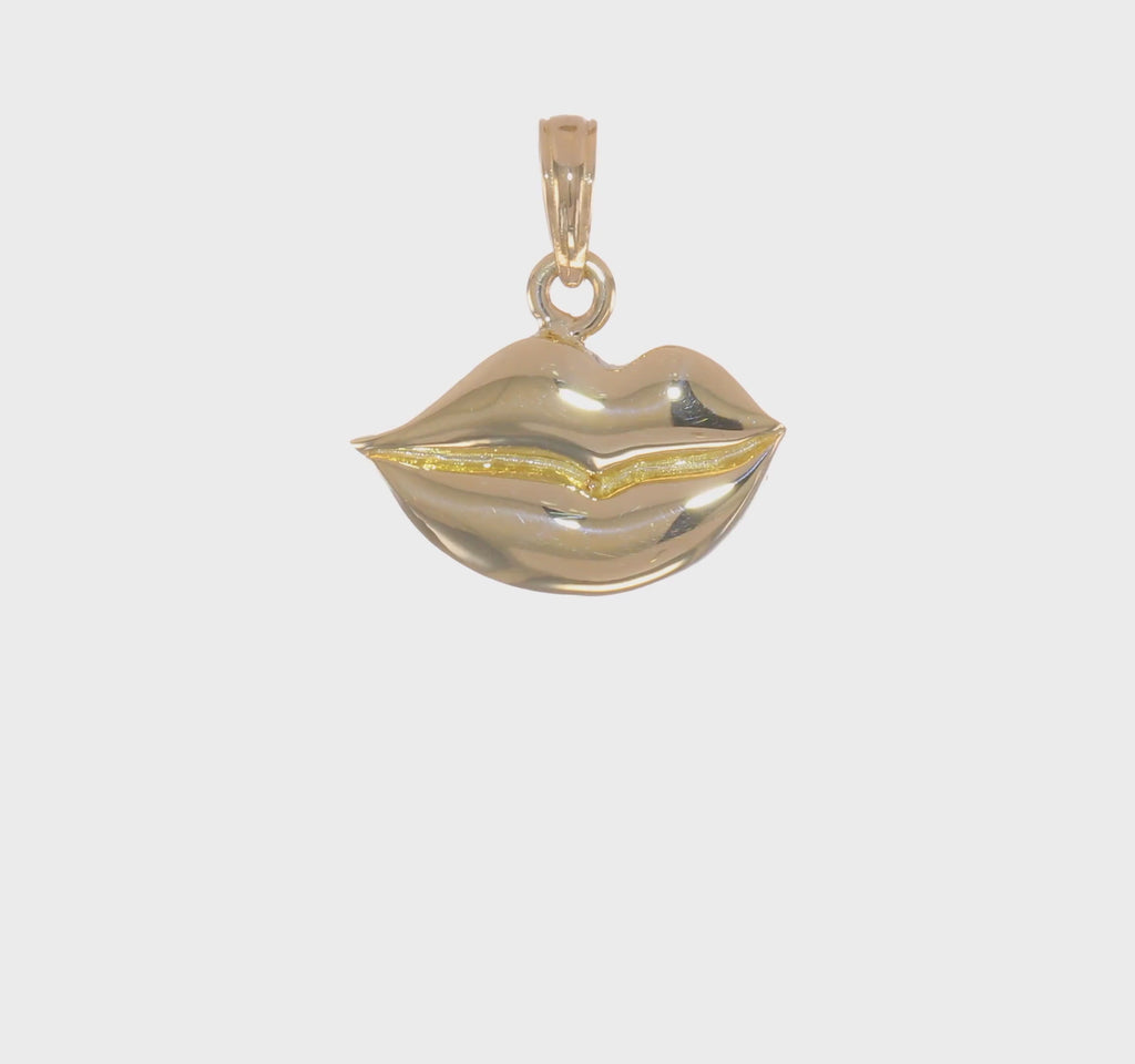 Plump Lips Pendant (14K) 360 - Popular Jewelry - Nyu York
