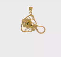 Textured Accent Stingray Pendant (14K)