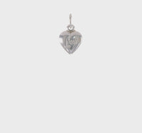'Love' Reversible Puffed Heart Pendant (Silver) 360 - Popular Jewelry - New York
