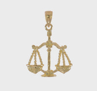 Libra Zodiac Sign Scale Symbol Pendant (14K) 360 - Popular Jewelry - New York
