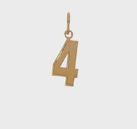 Varsity Number 4 Pendant (14K) 360 - Popular Jewelry - New York