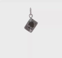 Ace of Spades Card Pendant (Silver) 360 - Popular Jewelry - New York